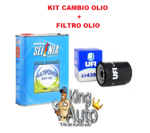 KIT CAMBIO OLIO FIAT PANDA 1.2 GPL - 3 LITRI OLIO SELENIA GAS 5W40 + FILTRO OLIO - Imagen 1 de 1