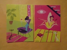 Shag Josh Agle Greeting Card LOT TIKI C PALM SPRINGS RETRO CATS RARE! MCM ATOMIC