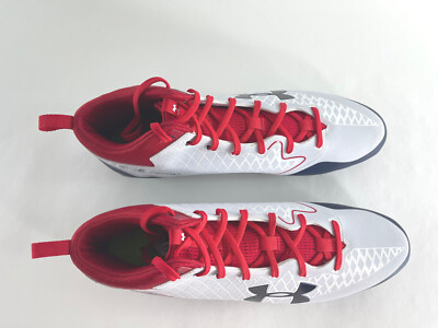 Under Armour Nitro Select Football Cleats 3019904-102 Size 16 White Blue Red Under Armour Nitro Select Football Cleats White Blue Red  main image 2