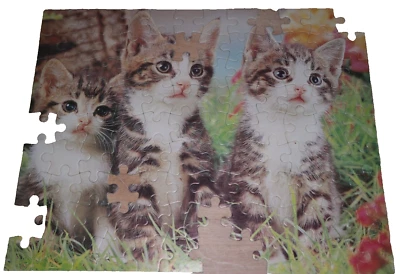 altes Katzen Puzzle von MB 3828-22 *** Dachbodenfund 80er Jahre --- Teile fehlen - Bild 1 von 4