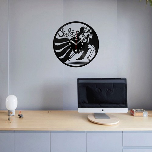 Salsa Dance Skates Vinyl Record Wall Clock Decor Handmade 1780 - Picture 2 of 12