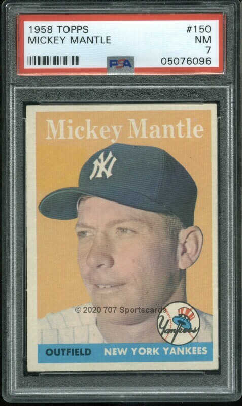 1958 Topps 150 Mickey Mantle PSA 7 (6096)