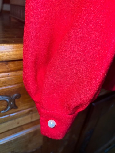 Chemisier blouse vintage fait par couturière taille 38 crèpe jersey réf V11 - Picture 4 of 5
