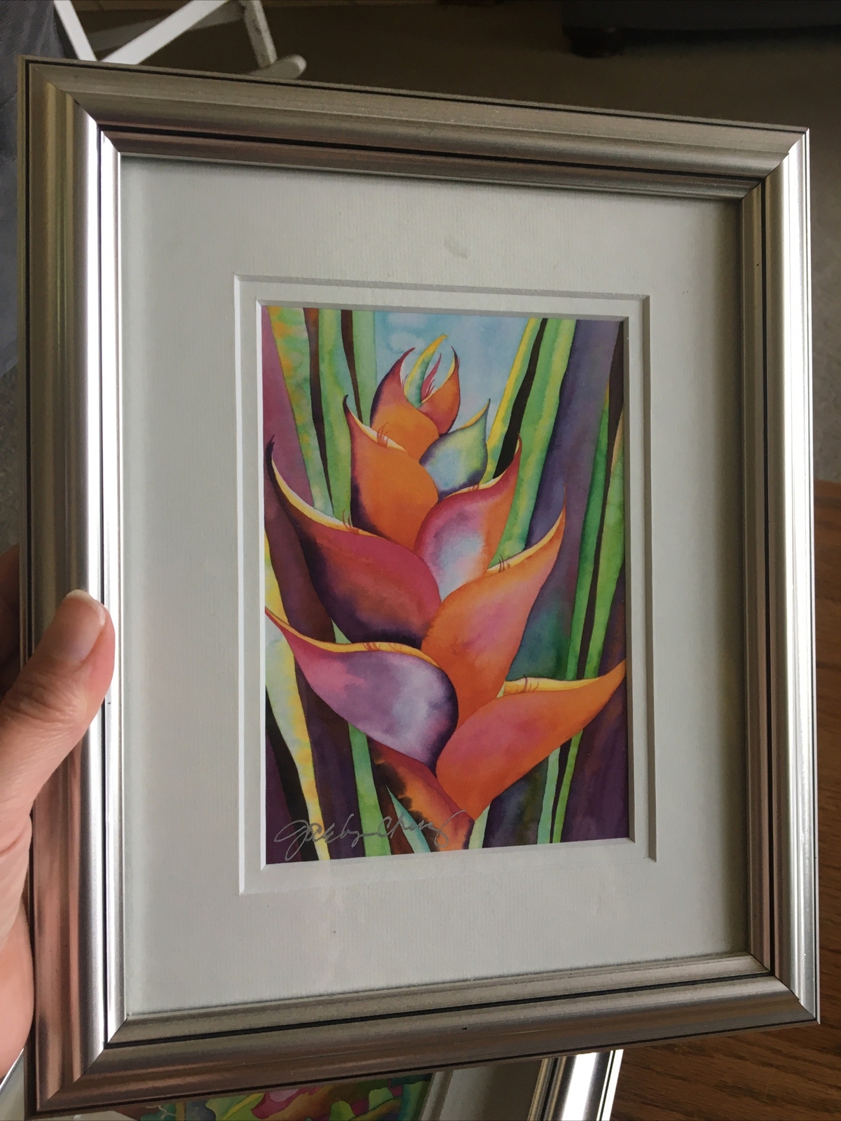 3 VINTAGE SIGNED BOTANICAL GICLEE PRINTS BY JOCELYN CHENG Matted 8X10 Set