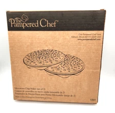 Pampered Chef Microwave Chip Maker Set Of 2 Brand New In Box Silicone