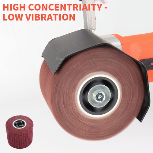 Abrasive Wire Drawing Wheel Drum Brush Burnishing Polishing Buffer Wheel 60-600# - Foto 6 di 32