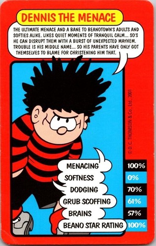 2003 Top Trumps/Winning Moves BEANO vintage (you pick) cards Free Shipping - Picture 2 of 25