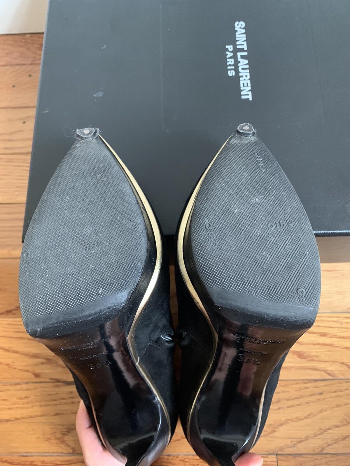 Stivali neri Saint Laurent plateau taglia 36 5