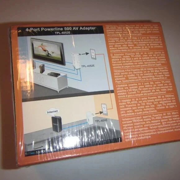 TRENDnet TPL-4052E 500 MB/s Powerline Network AV 4x Port Ethernet Adapter - Image 3 of 4