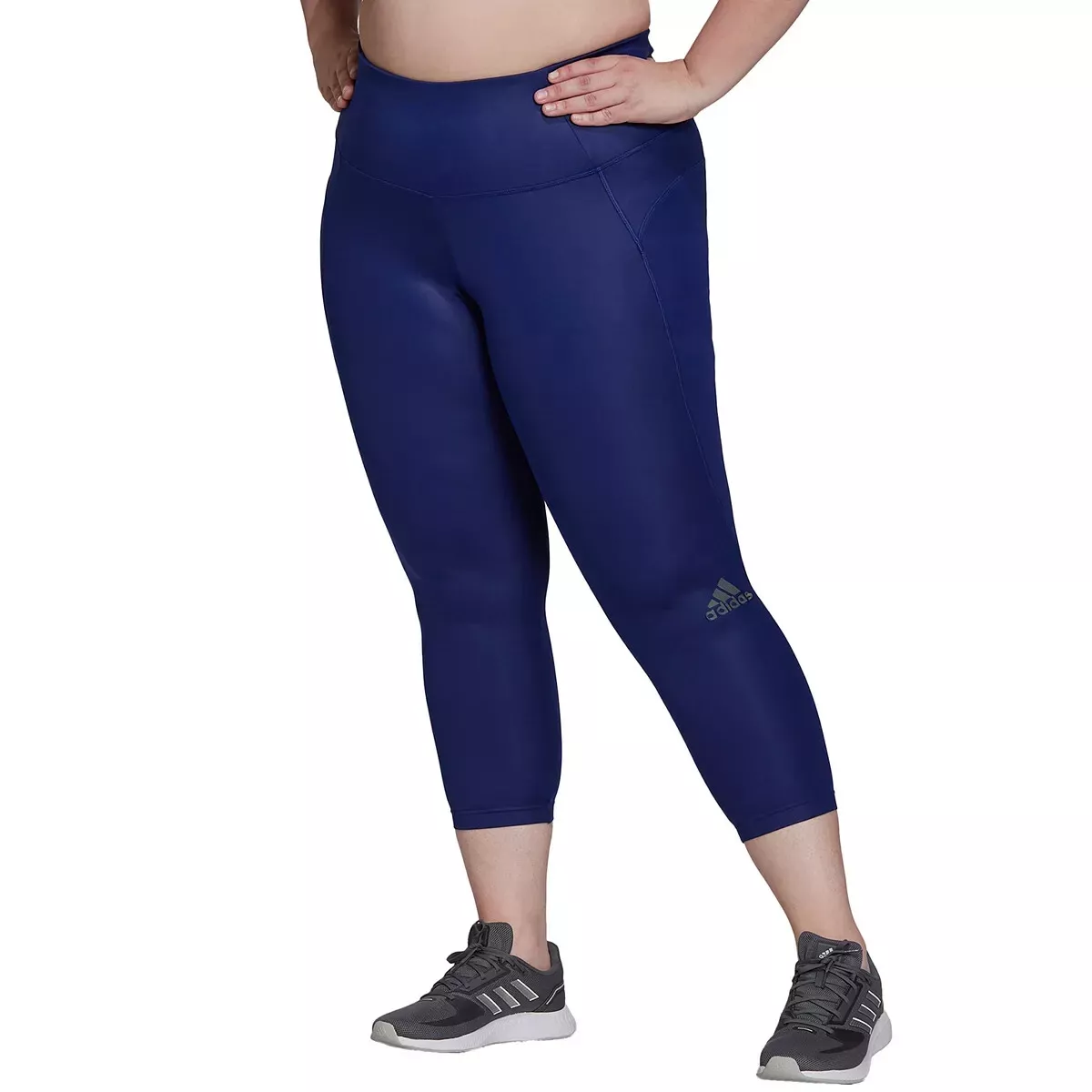 ADIDAS Zoe Saldana Blue U High Waist Athletic Leggings Women's Plus Size 2X