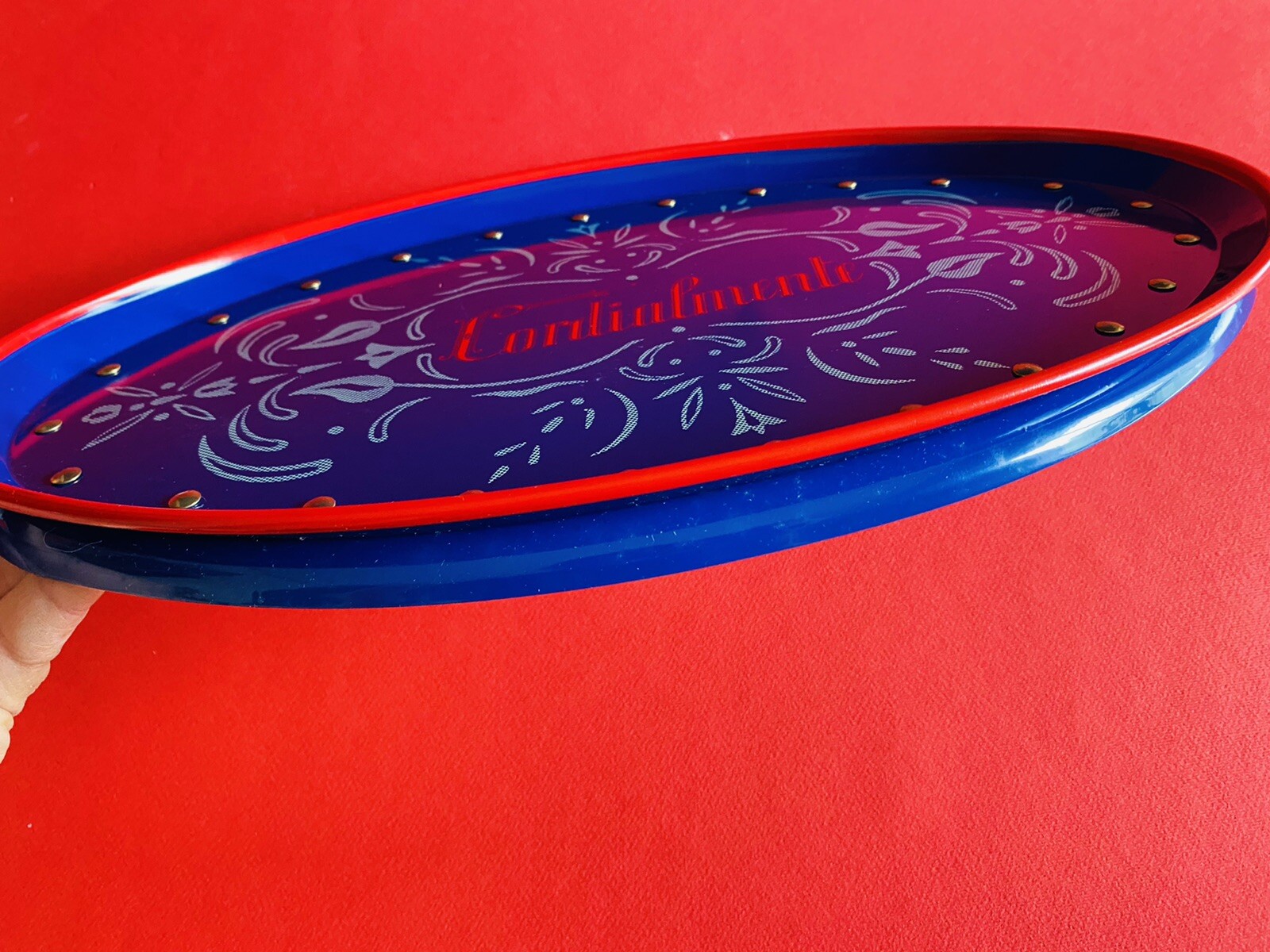 🔴 Large Vintage Cordial CAMPARI Tray Orig 1970s