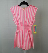 Vintage NOS 90s Girl's Sunwear by Carrots Romper 14, Hot Pink Stripe A234