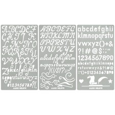 Aleks Melnyk No.34 Metal Stencils, 10.16 cm x 17.78 x 0.3 mm, Silver