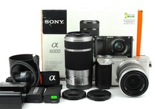 Fotocamera digitale Sony Alpha A6000 con obiettivo 18-55 mm, 55-210 mm con...