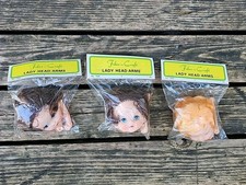 Fibre-Craft Doll Heads  Hands Thumbsucker Lot of 3 NIP