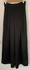 EMME made in Italy high waist wide leg black satin dress PANTS as NEW 10