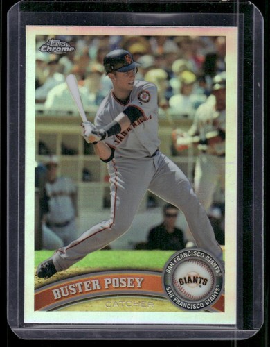 2011 Topps Chrome Buster Posey [Orange Refractor] #1 card
