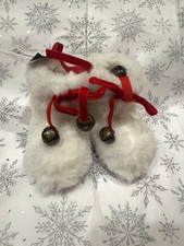 Ornament - Fur Baby Boots White 4"x3"