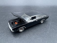 Greenlight 1968 Dodge Charger R/T Black Opening Hood 1:64 Great Loose Condition
