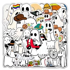 50 Cute Ghost/Halloween Stickers for Laptop/Water Bottle/Phone Case/Notebook