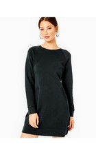 Lilly Pulitzer Beach Comber Long Sleeve Dress Sweatshirt Crew Neck Black M