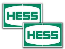 2x Hess Gasoline Logo Die Cut Laminated Vinyl Decal Sticker Choose Sizes racing