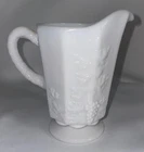 Vintage Westmoreland Paneled Grape Vine Pattern White Milk Glass Creamer -- 5393