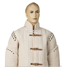 Ecru Gambeson Type I Wool Felt Medieval Padded Armor Coat SCA WMA Jacket