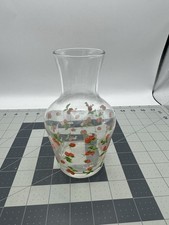 Vintage Anchor Hocking Strawberry Embossed Carafe Decanter Pitcher