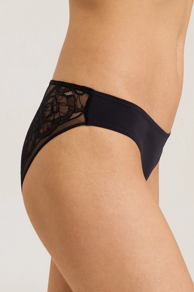 Hanro Women's Selma Mini Briefs Black Floral Lace Back Size XS - US 2/4 NWT - Image 4 of 4