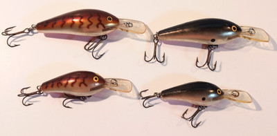 Rapala Fat Rap Fishing Lure Lot of 4, Crawdad, Shade, FR-5, FR-7