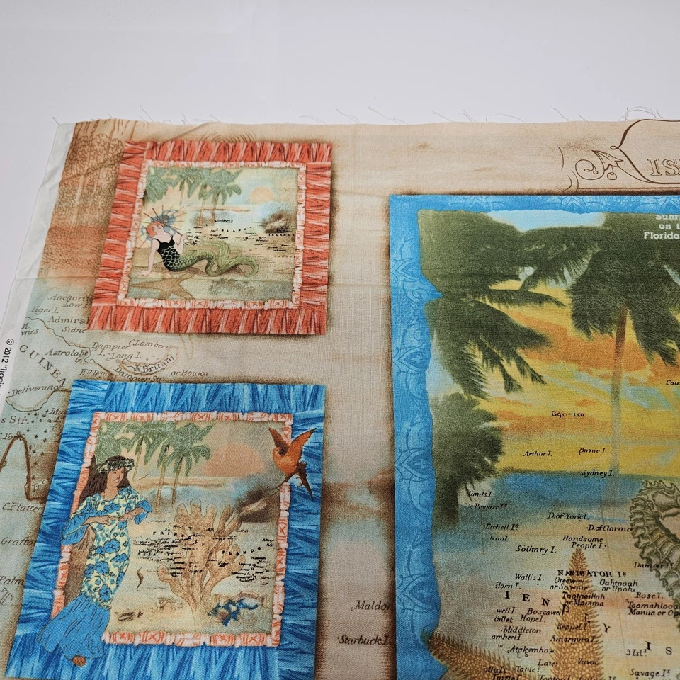 Tropical Dreams Panel 23x42 Kathleen Francour SPX Fabrics Blocks BOLT END #2 - Image 2 of 4