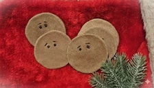 Gingerbread Cookies Bowl Fillers, Set of 3 , Cute  Cinnamon Ginger Faces