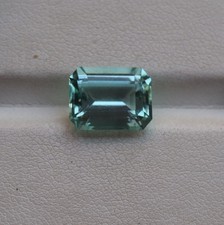 3.1 Ct AAA Natural Faceted Greenish Aquamarine Emerald Cut, Aquamarine Octagon