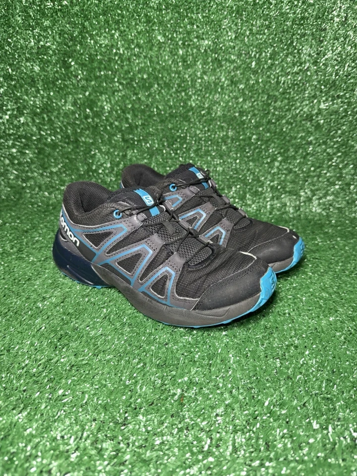 Zapatillas deportivas Salomon Speedcross Trail Running juveniles talla 2 negras azules cómodas Foto 2 de 4