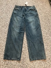 MNG Mango New Wide Leg High Waist Jeans Womens Sz 34 R Full Length  100 Cotton