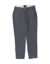 J. CREW Womens Martie Chino Trousers US 00 2XS W28 L25 Navy Blue Check DO09