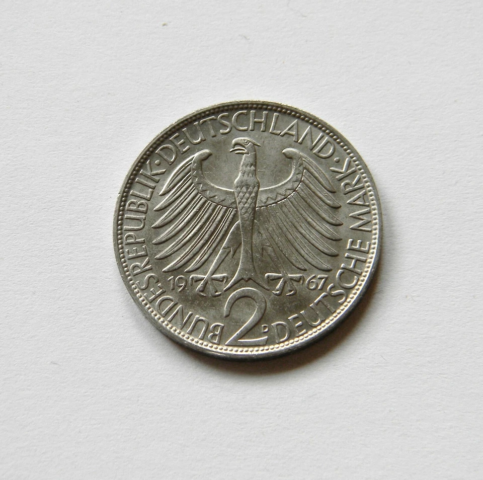 BRD: 2 DM 1967 D "MAX PLANCK", J. 392, prägefrisch/unc. - Bild 2 von 2