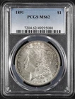 PCGS MS62 1891 $1 Morgan Dollar