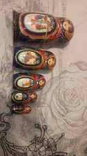 Handmade Russian Matryoshka Nesting Dolls Set of 5 Hand Painted Alekseeva V.