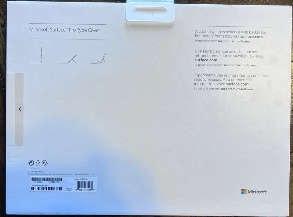 Microsoft Surface Pro Type Cover – Model 1725 – Black – French - Image 2 of 2