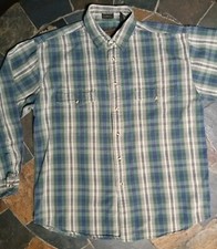 Vintage Eddie Bauer Shirt Mens Large Elkhorn 100 Cotton Heavy Plaid Flannel