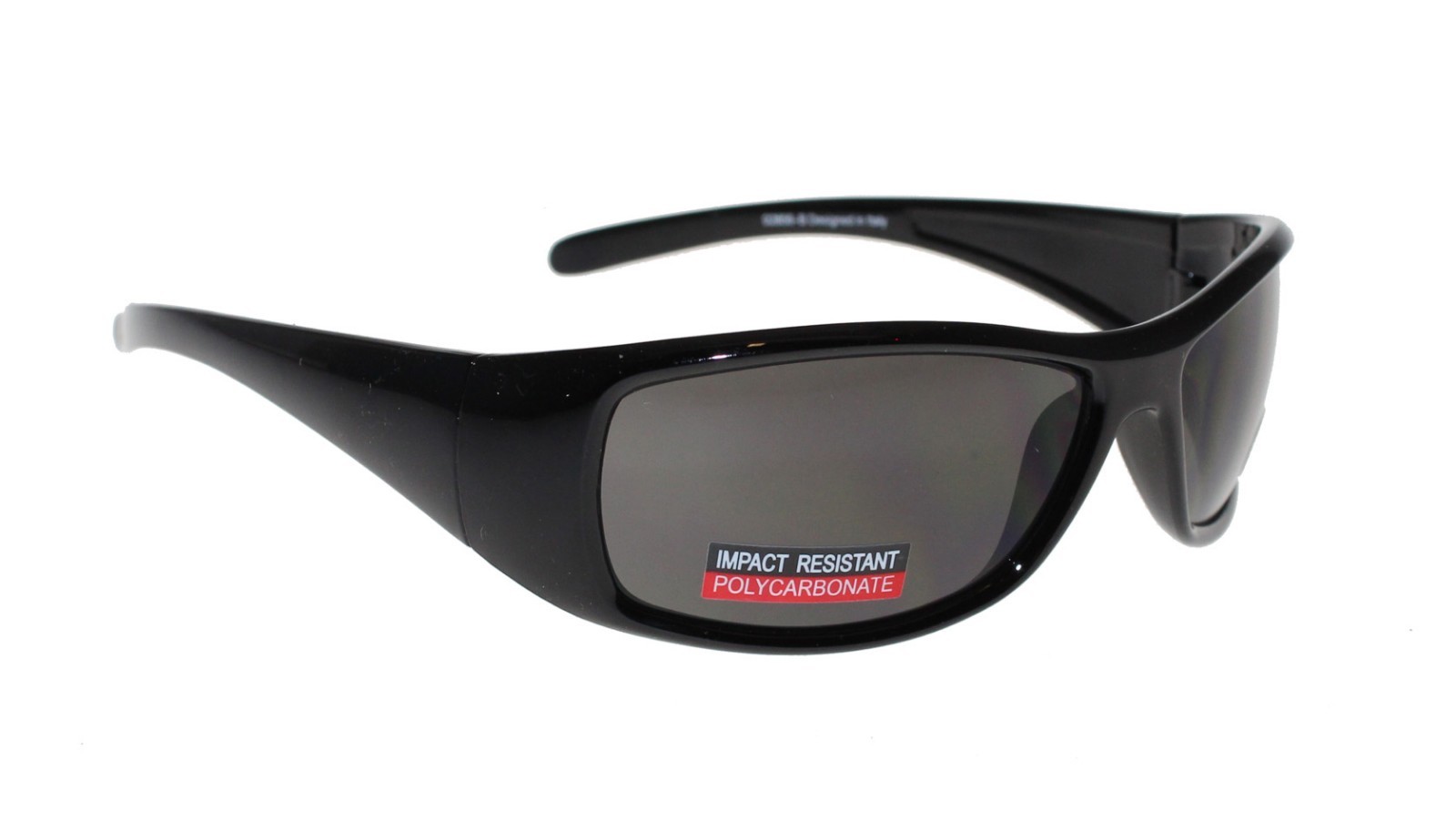 Mens Wrap Around Sunglasses Fashion Cycling Sporty Design Glossy Black