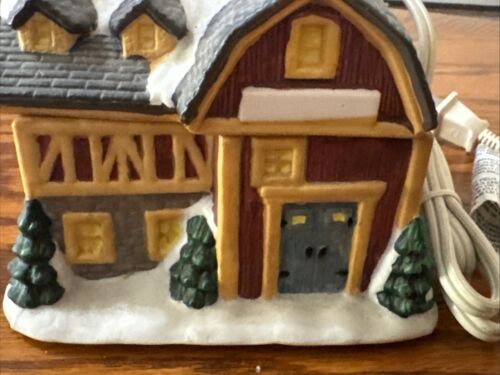 Ceramic Rival Minature Light Up House & Barn - Picture 3 of 9