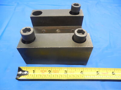 CNC LATHE BOLT ON TOOL BLOCK HOLDER ABOUT 75 X 75 mm BOLT HOLE PATTERN