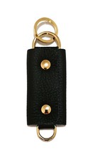 Men Women Genuine Leather Black Gold Gold Handmade VIETRI LEATHER Keychain