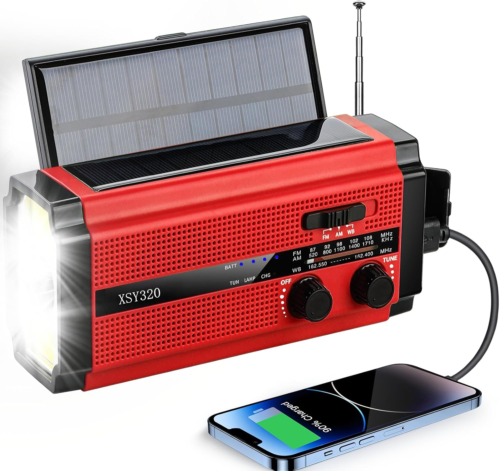 Emergency Weather Radio NOAA AM FM Solar Hand Crank 5000mAh SOS Flashlight USB