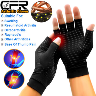 Copper Compression Arthritis Gloves Hand Support Brace Carpal Tunnel Pain Relief