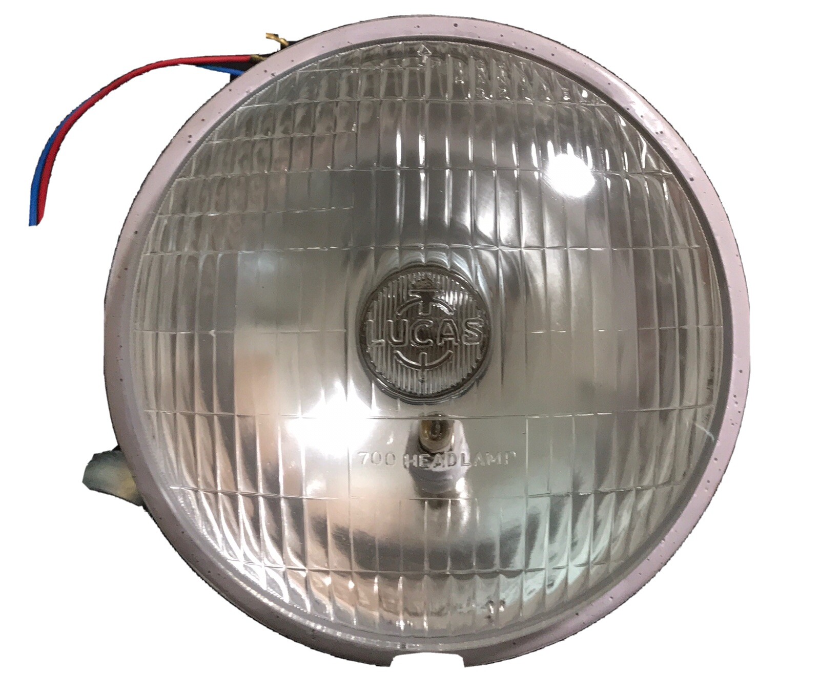 British Vintage Motorcycle Parts 7" Inch Lucas Headlight Lens RHD Bulbs