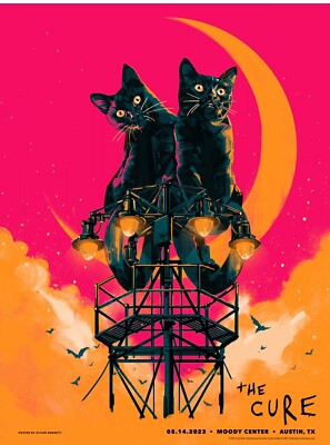 THE CURE AUSTIN TEXAS 5/14 2023 TOUR POSTER /900 by Oliver Barrett
